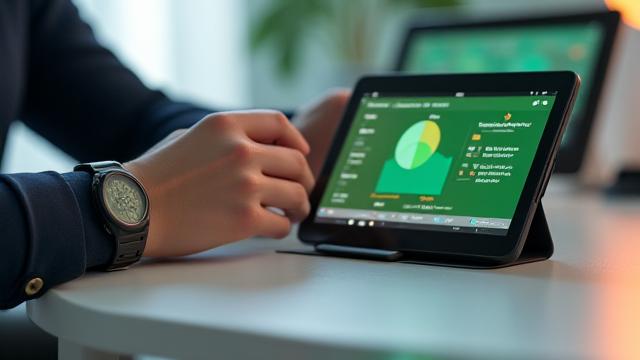 Persona che consulta dispositivi biometrici e grafici scientifici per ottimizzare la salute